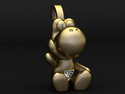 Liontin Karakter Dino Emasc Model Cetak 3D