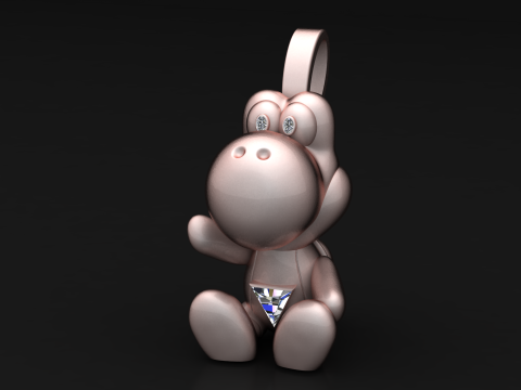 Goldener Dino-Charakter-Anhängerc 3D Druckmodell