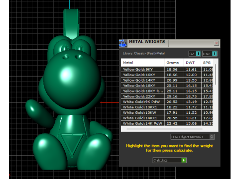 Goldener Dino-Charakter-Anhängerc 3D Druckmodell