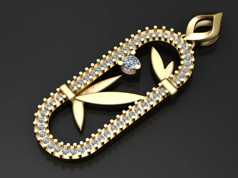 Gouden diamanten bladhanger 3D printmodel