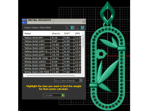 Diamond Leaf Gold Pendant 3D Print Model