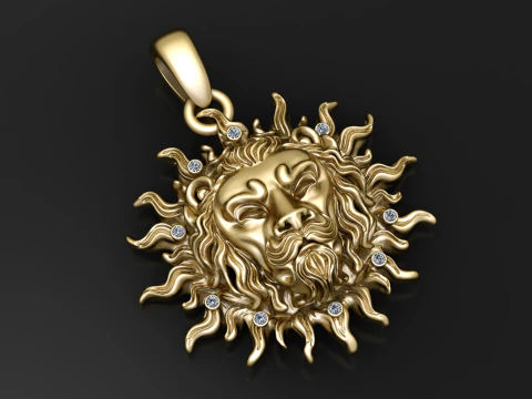 Majestueuze leeuwenzon hanger 3D printmodel