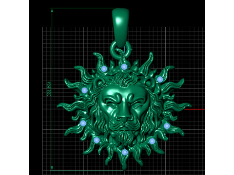 Кулон &laquo;Величне сонце-лев&raquo;. 3D Принт Модель