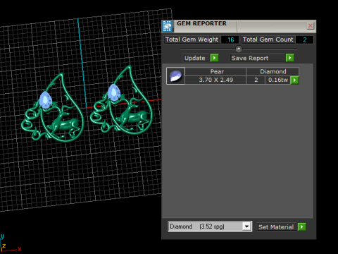 Smaragd-Hirsch-Filigran-Ohrringe 3D Druckmodell