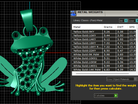 Liontin Berlian Katak Bermata Zamrud Model Cetak 3D