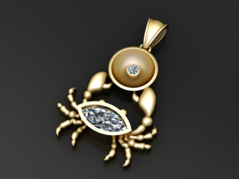 Diamanten krab hanger 3D printmodel