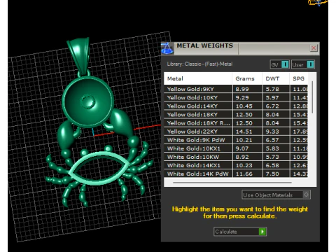 Diamond Crab Pendant 3D Print Model