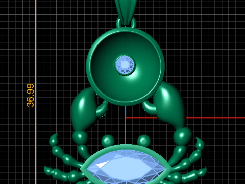 Diamond Crab Pendant 3D Print Model
