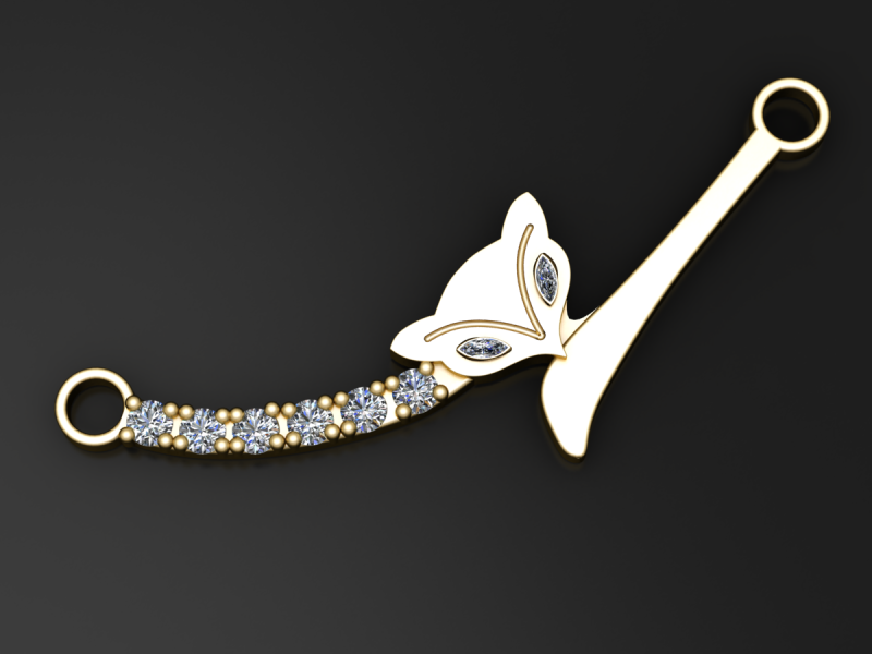 Diamond Fox-connector 3D printmodel .c4d .max .obj .3ds .fbx .stl .blend