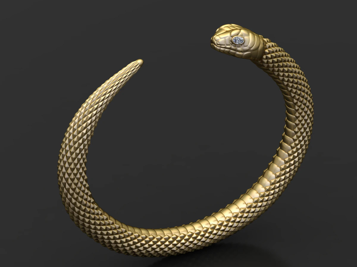 Snake Head Bracelet 3D Print Model .c4d .max .obj .3ds .fbx .stl .blend