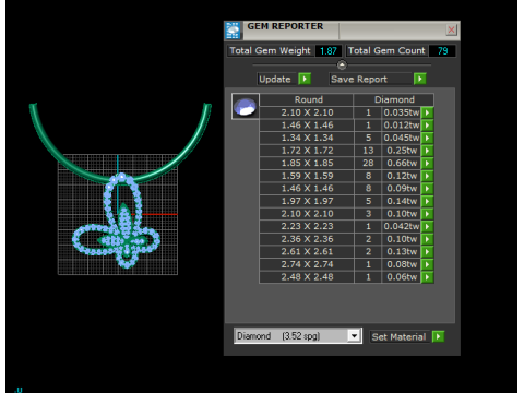 हीरा तितली लटकन 3D प्रिंट मॉडल