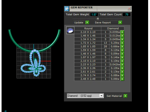 Diamond Butterfly Pendant 3D Print Model