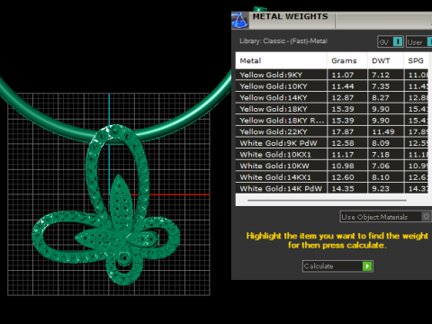 हीरा तितली लटकन 3D प्रिंट मॉडल