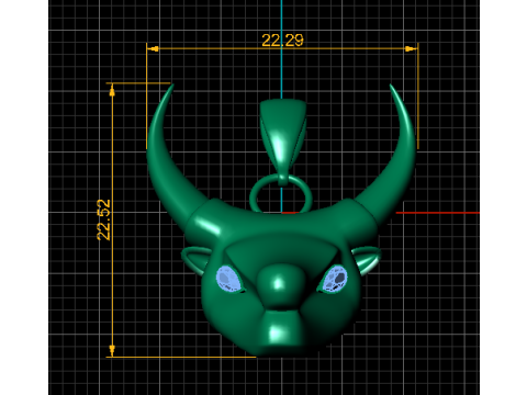 Підвіска з головою бика 3D Принт Модель
