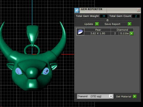 Bull Head Pendant 3D Print Model