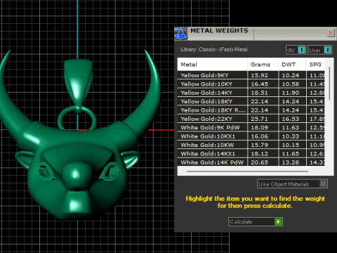 Bull Head Pendant 3D Print Model