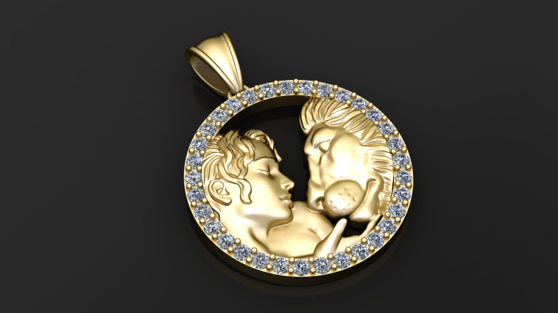 Ciondolo Amore Eterno Modello di stampa 3D .c4d .max .obj .3ds .fbx .stl .blend 