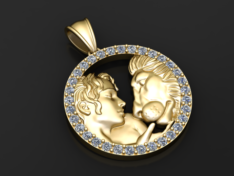 Liontin Cinta Abadi Model Cetak 3D