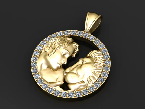 Eternal Love Pendant 3D Print Model
