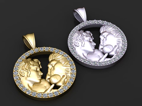 Eternal Love Pendant 3D Print Model
