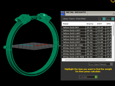 Geometric Chain-Link Gold Bangle 3D Print Model
