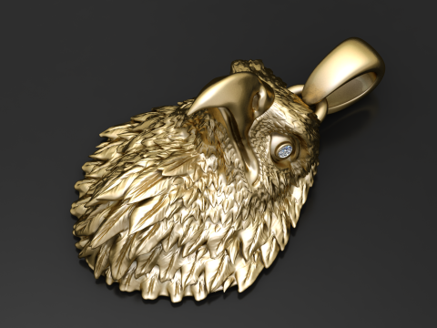 루비 드롭 서클 펜던트 3D 프린트 모델