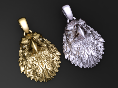 루비 드롭 서클 펜던트 3D 프린트 모델