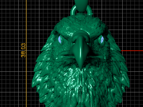 루비 드롭 서클 펜던트 3D 프린트 모델