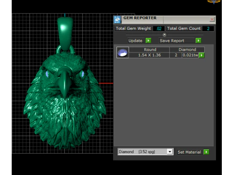 Ruby Drop Circle Pendant 3D Print Model