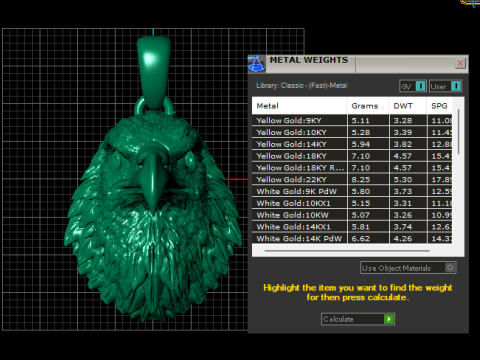 루비 드롭 서클 펜던트 3D 프린트 모델