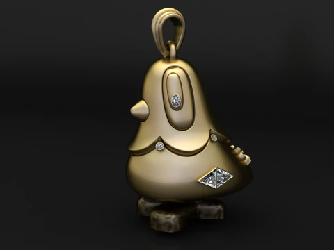 Cartoon Bird Character Pendant 3D Print Model