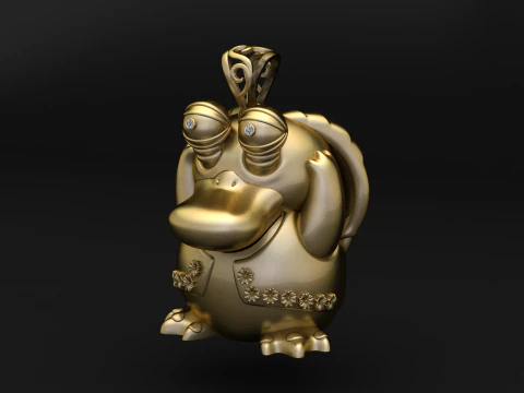 Cartoon Bird Character Pendant 3D Print Model