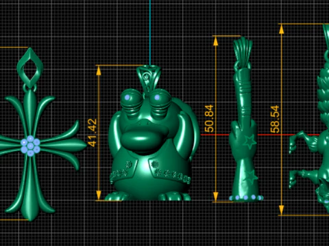 Cartoon Bird Character Pendant 3D Print Model