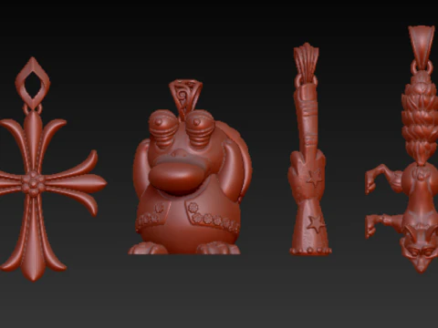 Cartoon Bird Character Pendant 3D Print Model