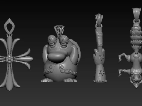 Cartoon Bird Character Pendant 3D Print Model