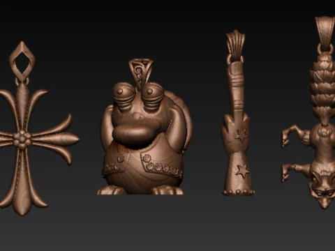 Cartoon Bird Character Pendant 3D Print Model