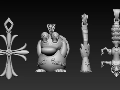 Cartoon Bird Character Pendant 3D Print Model