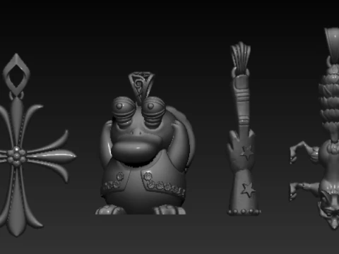 Cartoon Bird Character Pendant 3D Print Model