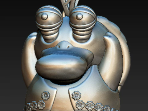 Cartoon Bird Character Pendant 3D Print Model