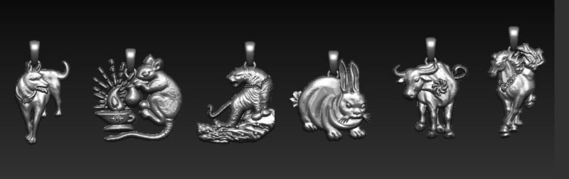 Collezione di ciondoli per cani da compagnia Modello di stampa 3D .c4d .max .obj .3ds .fbx .stl .blend