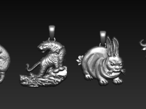 Anhänger-Kollektion „Hundebegleiter“. 3D Druckmodell