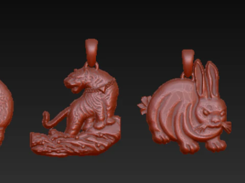 Dog Companion Pendant Collection 3D Print Model