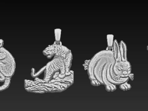 Dog Companion Pendant Collection 3D Print Model