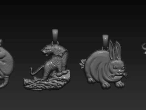 Dog Companion Pendant Collection 3D Print Model