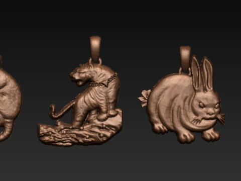 Dog Companion Pendant Collection 3D Print Model