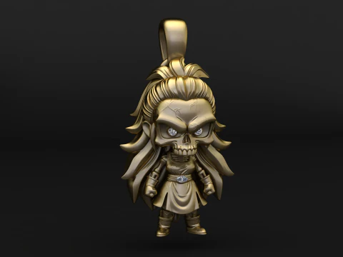 Demon Ram Skull Pendant Collection 3D Print Model