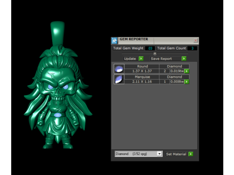 Collection de pendentifs crâne de bélier démon Modèles 3D en vedette