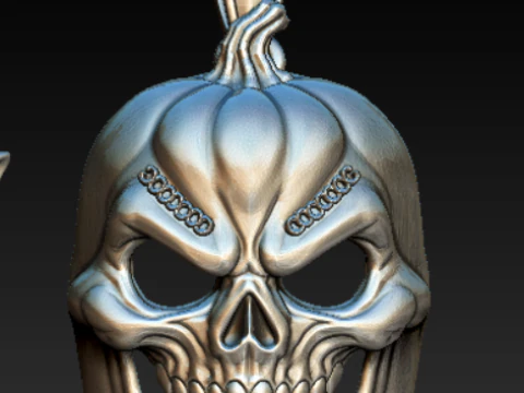 Demon Ram Skull Pendant Collection 3D Print Model