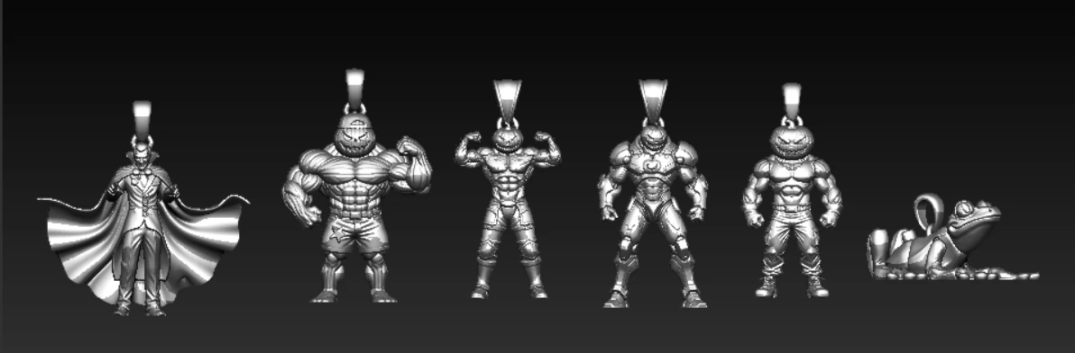 The Arcane Overlord Pendant Collection 3D Print Model .c4d .max .obj .3ds .fbx .stl .blend 