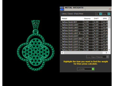 Coleção de pingentes de luxo Clover Diamond Modelo de Impressão 3D